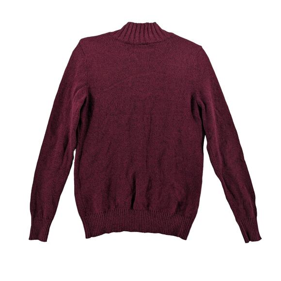 Karen‎ Scott Sweater XS Red Quarter Zip Mock Neck Long Sleeves Ribbed Hem Staple - Picture 2 of 9